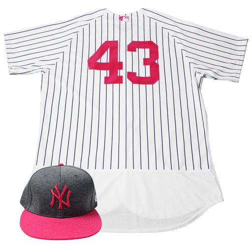 Adam Warren New York Yankees Game Used #43 Mother's Day Jersey & Hat Set (5/14/2017)