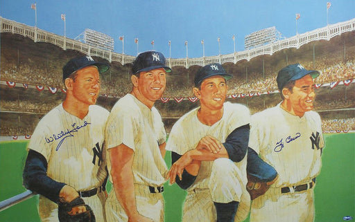 Yogi Berra & Whitey Ford Dual Signed with Mantle & Martin 24x36 Litho