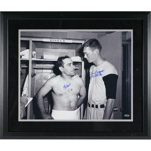 Yogi Berra & Jim Bunning B&W Horizontal Dual Signed and Framed 16x20 Photo w/ "9x All Star" Insc (Black ridge frame w/ black over grey matte)