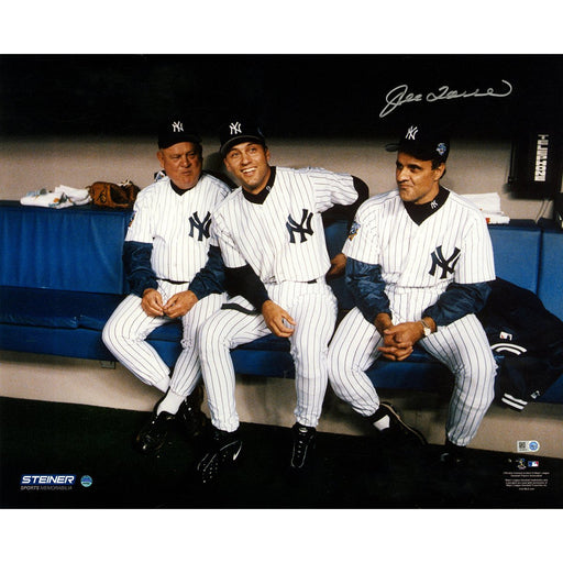 Derek Jeter  Don Zimmer  Joe Torre Sitting in Dugout 16x20 photo Signed by Joe Torre