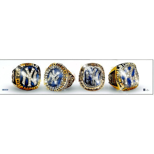 New York Yankees 4 World Series Rings 5x22 Photo