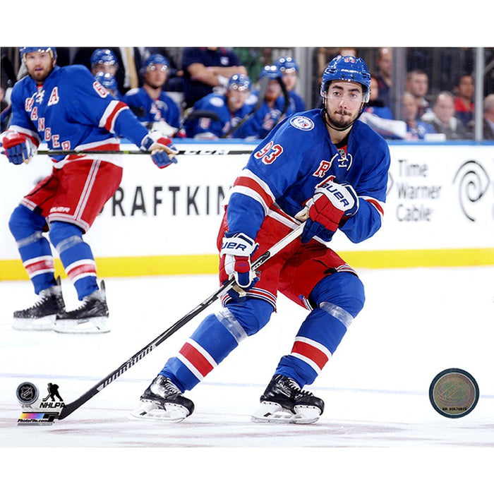 Mika Zibanejad New York Rangers Skating Blue Jersey 8x10 Photo Uns (TM17016)