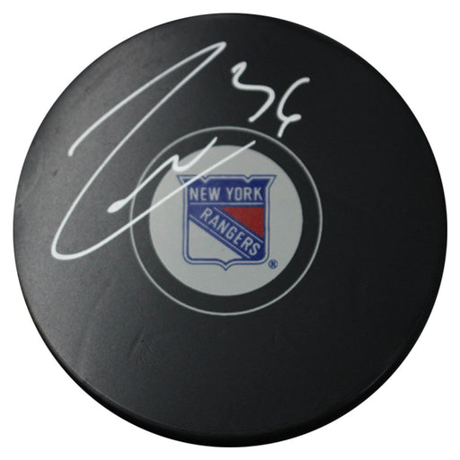 Mats Zuccarello Signed Rangers Puck