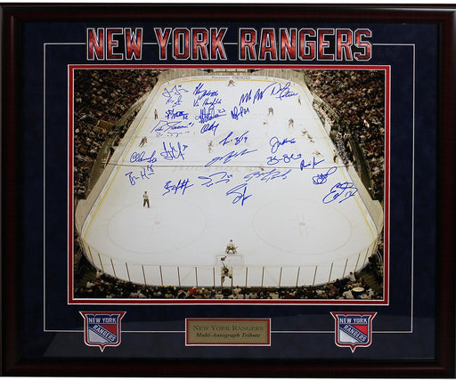 New York Rangers 26 Signature Ice Overhead 20x24 Photo Elite Framed