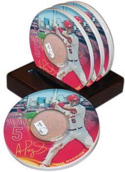 Albert Pujols Player Coaster w/ Game Used Dirt (Set of 4)