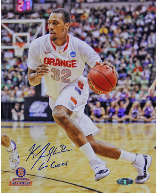 Kris Joseph Syracuse White Jersey Drive Vertical 8x10 Photo w/ "Go Cuse" Insc.