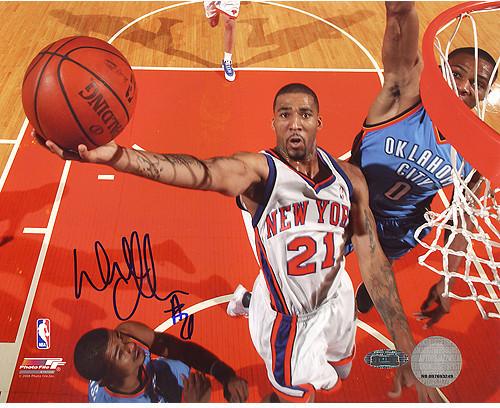 Wilson Chandler Backboard Cam Lay Up vs Thunder 16x20 Photo (Signed in Blue)