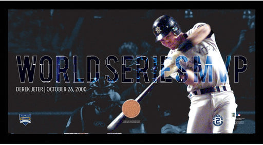 Derek Jeter Moments: World Series MVP Collage Text Overlay Framed 9.5x19 7331 Style