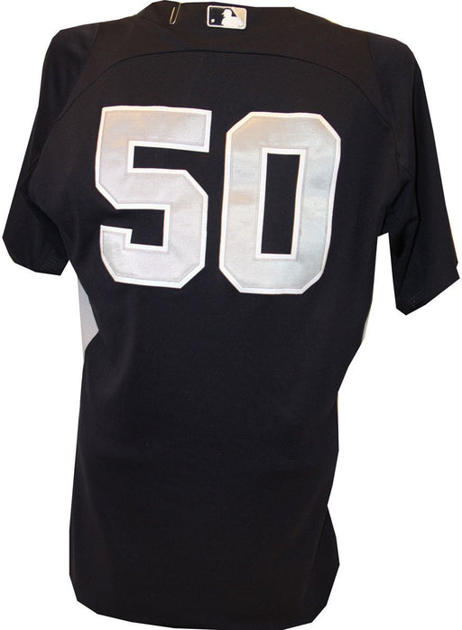 Mick Kelleher Jersey - NY Yankees 2012 Game Worn #50 Spring Training Road BP Top (0000000497) (EK090438) (44)