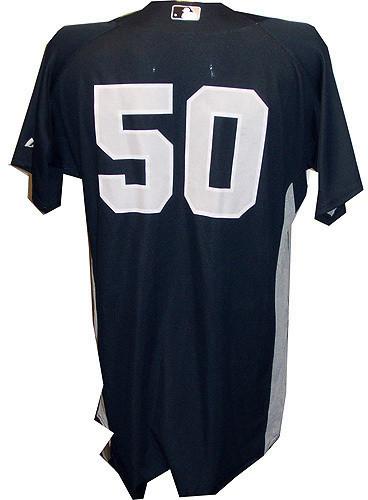 Mick Kelleher #50 Yankees 2010 Spring Training Game Used Road Navy Jersey (Silver Logo) (44) (LH893836)