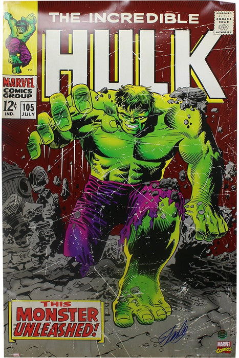 Stan Lee Signed Incredible Hulk 24x36 Poster Stan Lee Auth