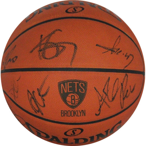 Brooklyn Nets Team Signed Nets Logo Engraved Basketball