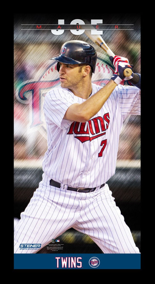 Joe Mauer Minnesota Twins Player Profile Wall Art 9.5x19 Framed Photo