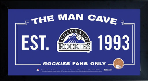 Colorado Rockies Man Cave Framed 10x20 Sign w/ Authentic Game-Used Dirt Capsule