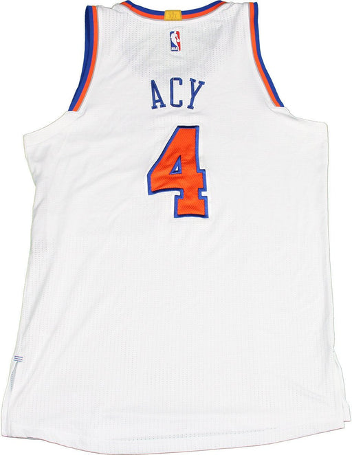 Quincy Acy - 2014-2015 Game Used White Jersey (4-10-2015 vs. Milwaulkee Bucks) (2XL) NKN02658