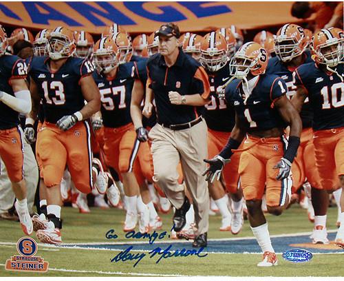 Doug Marrone Syracuse Running on Field with Team Horizontal 8x10 Photo w/ "Go Orange" Insc.