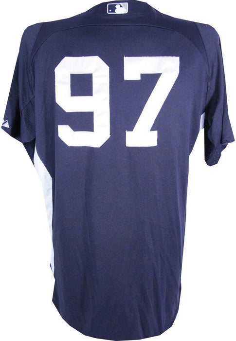 Juan Cedeno Jersey - NY Yankees 2012 Spring Training Worn #97 Home BP Top (46) (3/7/2012) (EK090336)