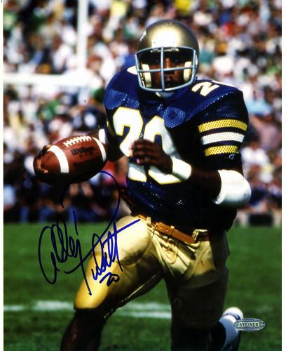 Allen Pinkett ND Blue Jersey Run 8x10 Photo