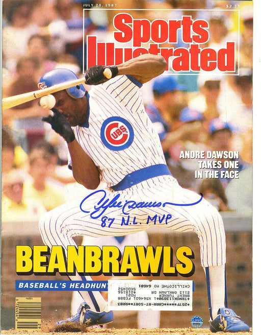 Andre Dawson Signed 7/20/87 Sports Illustrated Magazine /w 87 NL MVPInsc