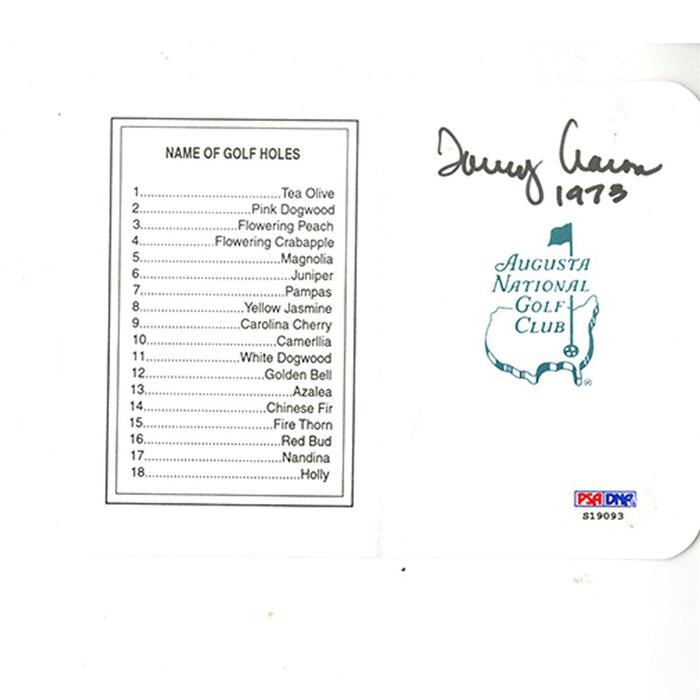 Tommy Aaron Signed Augusta National Masters Scorecard PSA/DNA Holo