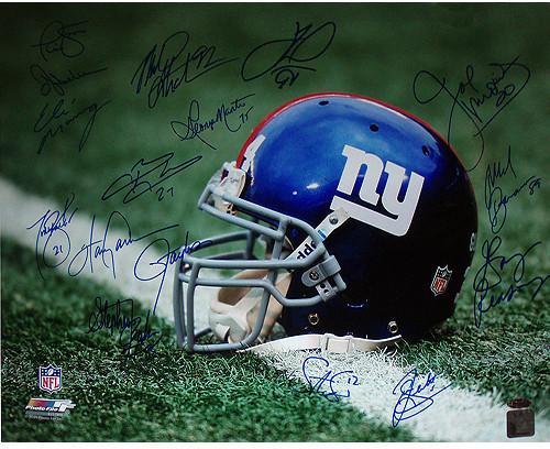 NY Giants Greats Multi Signed "Helmet" 16x20 Photo (16 Sig)