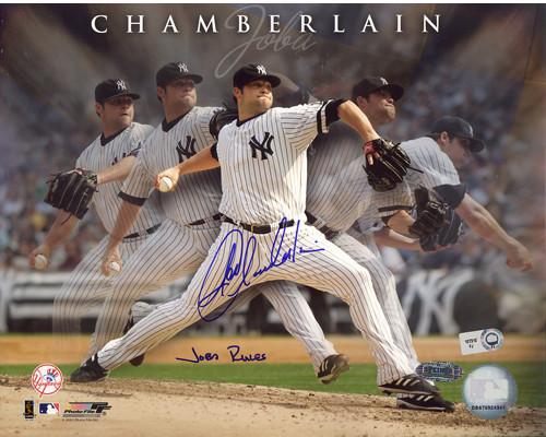 Joba Chamberlain Multi Exposure 8x10 Photo w/ Joba Rules Insc. (MLB Auth)