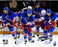 New York Rangers Triple Signed Zuccarello  Pouliot and Brassard Skating 16x20 photo