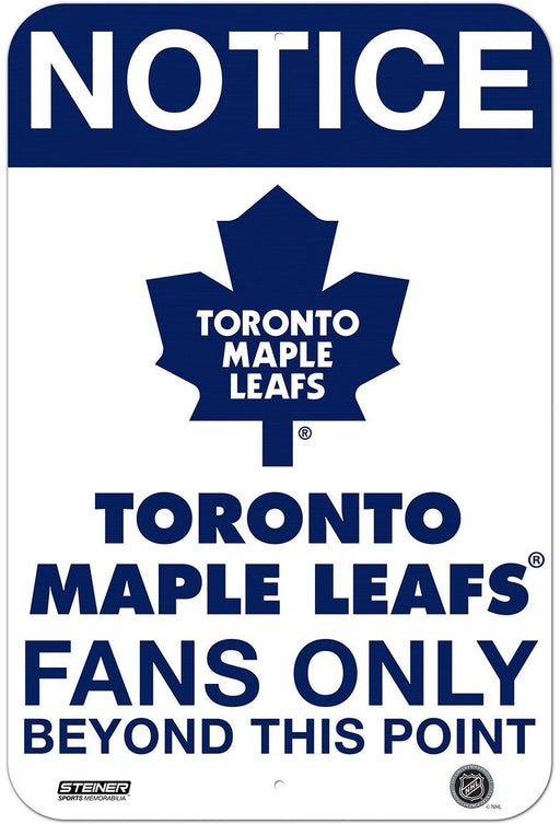 Toronto Maple Leafs Fans Only 8x12 Aluminum Sign