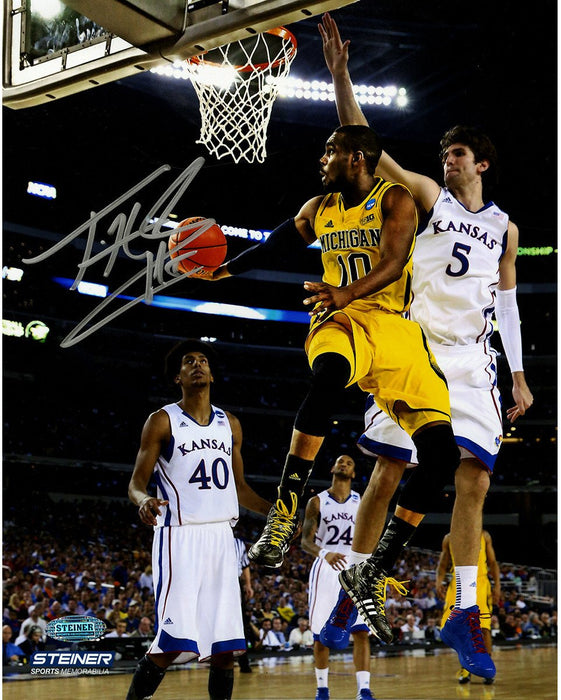 Tim Hardaway Jr Signed Michigan Against Kansas 8x10 Photo