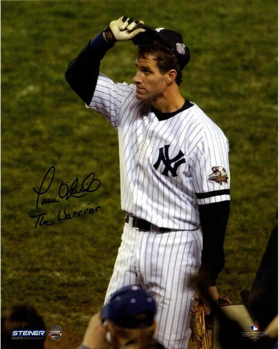 Paul ONeill Signed 2001 World Series Tip Cap Vertical 8x10 Photo w/ Warrior Insc