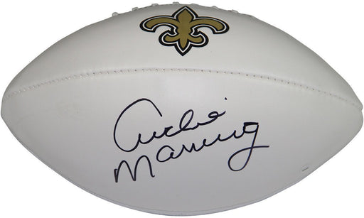 Archie Manning Signed New Orleans Saints White Panel Football