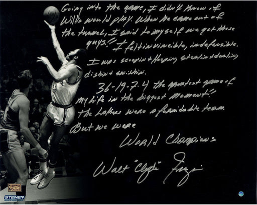 Walt Frazier Signed 16x20 'Story' Metallic Photo