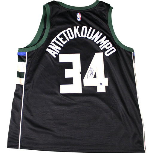 Giannis Antetokounmpo Signed Milwaukee Bucks Black Nike Swingman Jersey (Giannis/JSA/SSM)