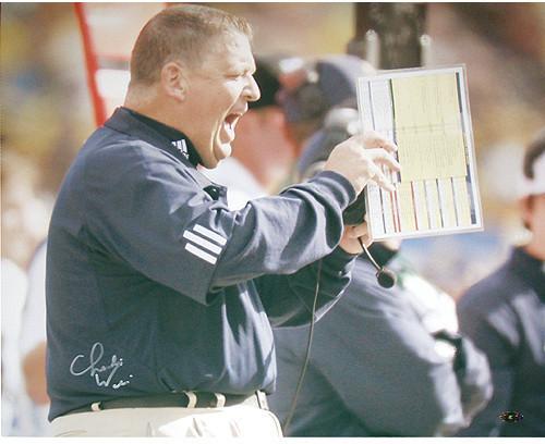 Charlie Weis Yelling from Sidelines 16x20 Photo