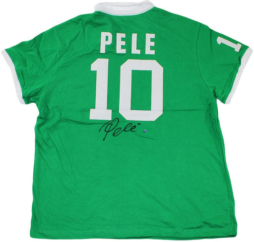 Pele Signed New York Cosmos Green Jersey