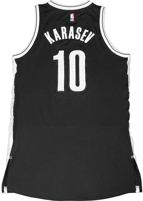 Sergey Karasev Jersey - Brooklyn Nets 2014-2015 Game Used #10 Black/White Jersey (XL)