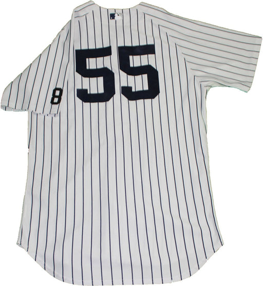 Bryan Mitchell Jersey - NY Yankees 2015 Game Used #55 Pinstripe Jersey with Yogi Berra #8 Commemorative Patch (10/1/2015)(HZ977795)(0000005315)(Size 46)