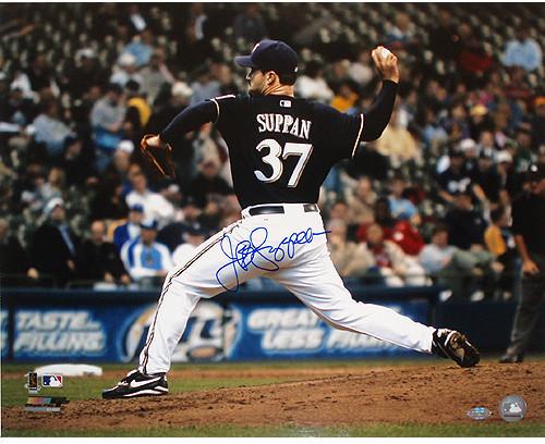 Jeff Suppan Brewers side view pitching 16X20