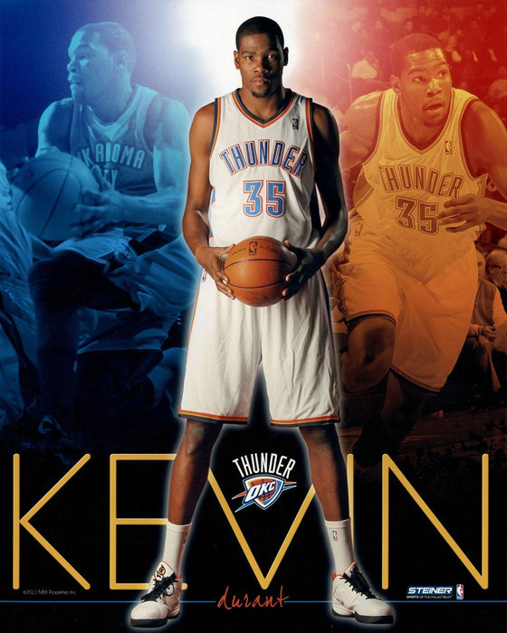 Kevin Durant Oklahoma City Thunder Team Colors Composite Vertical 16x20 Photo Uns