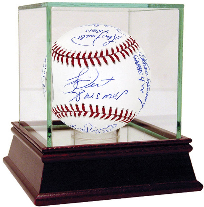 1978 Yankees Multi Signed and Inscribed 1978 World Series Baseball (12 Sigs) (MLB Auth) (Lyle  Gossage  Dent  Jackson  Randolph  Rivers  Chambliss  White  Nettles  Blair  Piniella  Guidry)