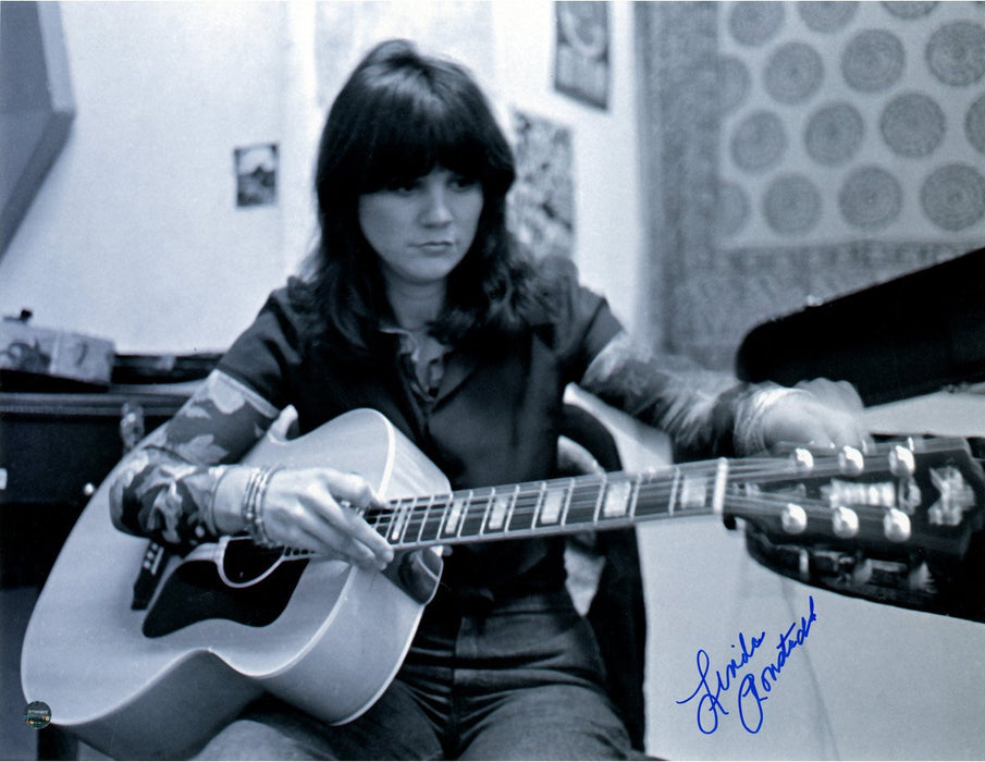 Linda Ronstadt Signed Tuning the Guitar 11x14 Photo