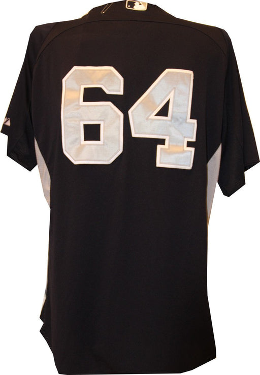 Justin Maxwell Jersey - NY Yankees 2012 Game Worn #64 Spring Training Road BP Top (EK090427) (48)