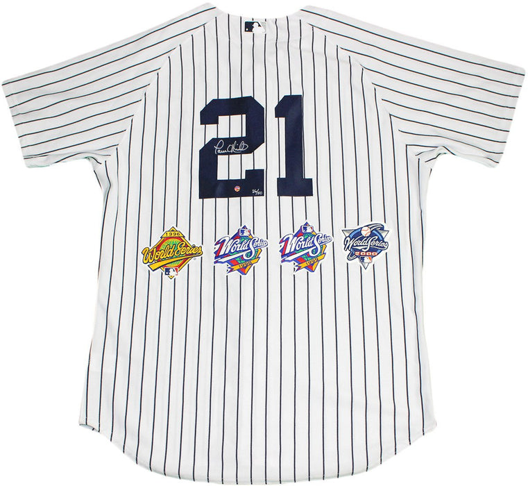 Paul O' Neill Signed New York Yankees Authentic Pinstripe Jersey with World Series Patches (Size 48) (LE/50)