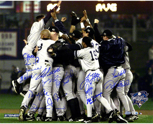 New York Yankees Multi-Signed 2000 WS Team Celebration 16x20 Photo (15 Signatures)(MLB Auth)