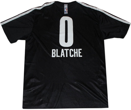 Andray Blatche Shirt - Brooklyn Nets 2013-2014 Season Game Used #0 Black Name and Number Shooting Shirt (2XL)