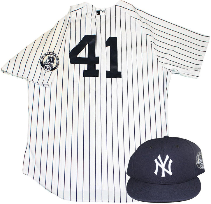 Justin Wilson Uniform - NY Yankees 2015 Game Used #41 Jersey and Hat w/ Pettitte Retirement Patch (8/23/2015)