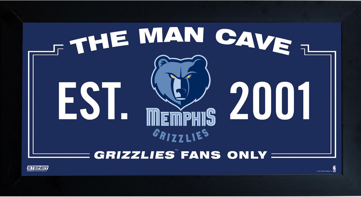 Memphis Grizzlies Man Cave Sign 6x12 Framed Photo