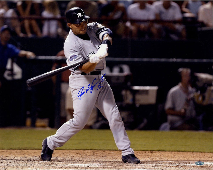 Ivan Rodriguez Yankees Road Batting Horizontal 16x20 Photo