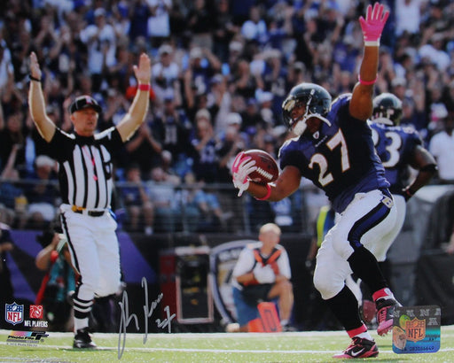 Ray Rice Touchdown Celebration Horizontal 8x10 Photo (Signed in Silver)