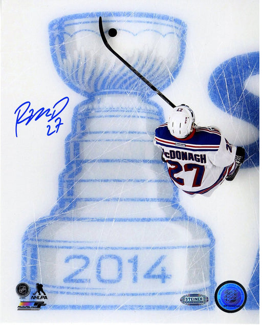 Ryan McDonagh Signed Skating Over 2014 Stanley Cup Logo 16x20 Photo